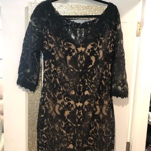 Tadashi shoji black lace dress size 14